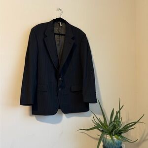 Classic Dark Pinstriped Blazer 46R